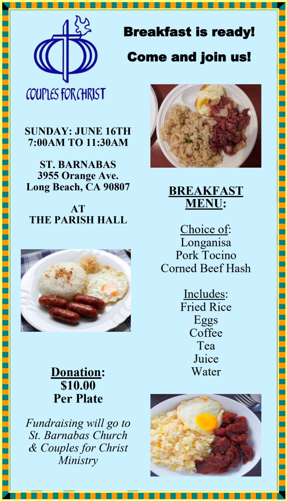 6/16 CFC Breakfast – ST. BARNABAS CHURCH